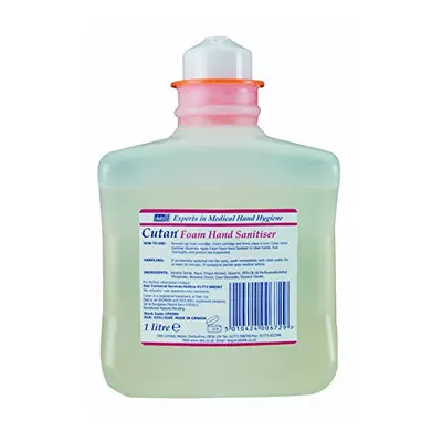 Cutan DUCFS39H Foam Hand Sanitiser Cartridge Refill, L, Clear (Pack of 6)