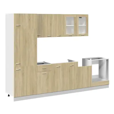 vidaXL Kitchen Cabinet Set Piece Storage Unit Sonoma Oak Engineered Wood