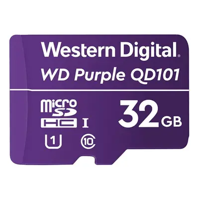 WD Purple SC QD101 32GB Smart Video Surveillance microSDHC Card, Ultra Endurance Up to TBW