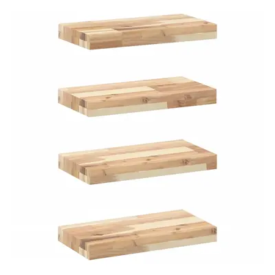 (natural, x x cm/ pcs) vidaXL Floating Shelves Wall Storage Shelf 4pcs Untreated Solid Wood Acac