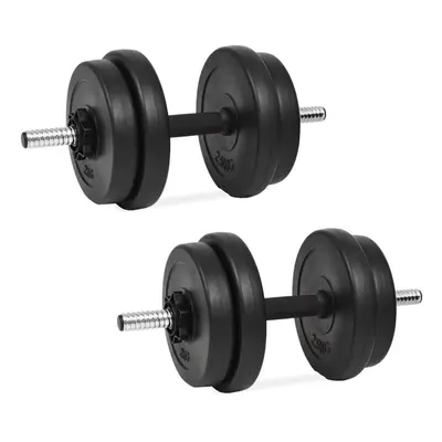 vidaXL 14pc 20kg Dumbbell Weight Training Set