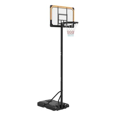 SPORTNOW Basketball Backboard Hoop Net Set System w/ Wheels, 182-213cm - Black