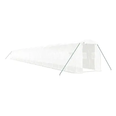 (white, x x m) vidaXL Greenhouse Walk in Greenhouse with Steel Frame Patio Outdoor Grow House