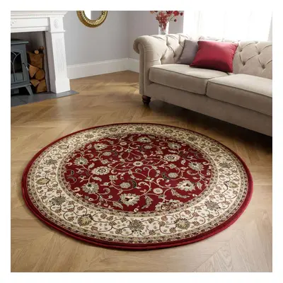 (KENDRA 137R Red, 120x120cm : Circle) Luxury Traditional Rugs Small Extra Large Hallway Runners 