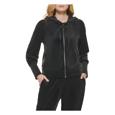 DKNY Women's Everyday Soft Zip Up Hoodie BLK/Gold