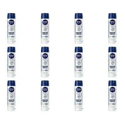 NIVEA MEN Anti-Perspirant Deodorant Spray Sensitive Protect 150ml (Pack of 12)