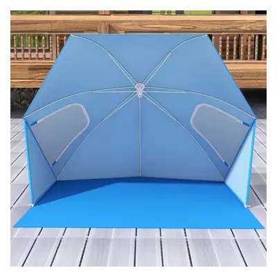 Convertible Beach Tent 2-In-1 Sun Umbrella Beach Shade Shelter 2-4People