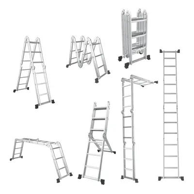 7-in-1 Folding Aluminum Ladder Multi-Purpose Extension Ladder Anti-Skid Pedal