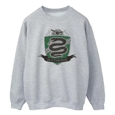 (5XL, Sports Grey) Harry Potter Mens Slytherin Chest Badge Sweatshirt