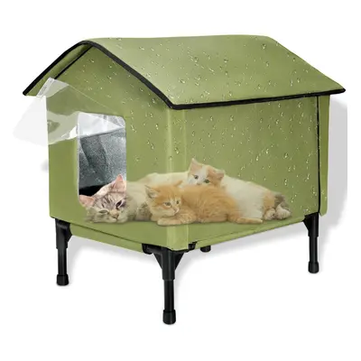 Large outdoor cat house, outdoor elevated waterproof insulated cat house, indoor outdoor cat and