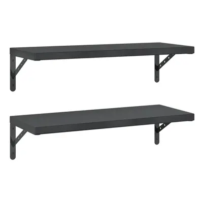 vidaXL Wall Shelves Floating Shelf Storage Shelf pcs Black Stainless Steel