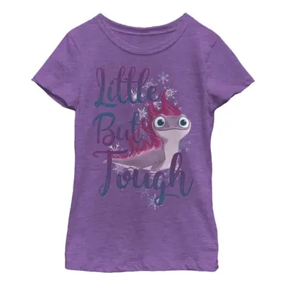 Disney Frozen Little But Tough Girl's Heather Crew Tee PUR Berry