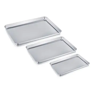 TeamFar Baking Pan Set of 3, Stainless Steel Baking Tray Sheet Professional, Non Toxic & Healthy