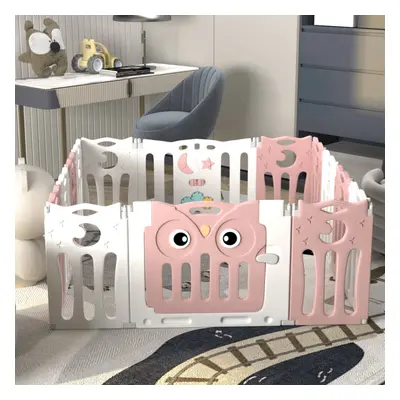 (Pink, 143*143*63cm) Baby Toddler Playpen Safety Play Activity Fence Folding Infant Play Yard