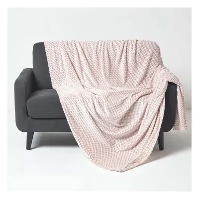 (Pastel Pink, x cm) Mora Faux Fur Velvet Throw