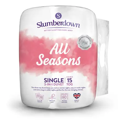 (15 Tog All Seasons, Single) Slumberdown Combi Duvet UK Made