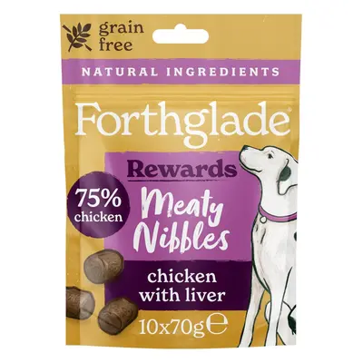 Forthglade Chicken with Liver Meaty Nibbles - 100% Natural Soft-Bite Dog Treats - 75% Chicken, G