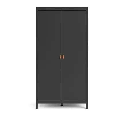 Barcelona Wardrobe with doors in Matt Black