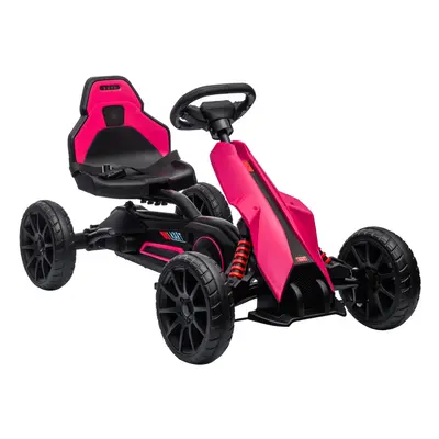 HOMCOM Children Pedal Go Kart w/ Adjustable Seat, Handbrake - Pink