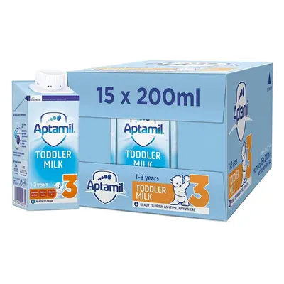 Aptamil Toddler Baby Milk Ready to Use Liquid Formula, Years, 200ml (Pack of 15),package may var