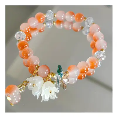 Orange Lily of the Valley Bracelet Trinket flower bracelet