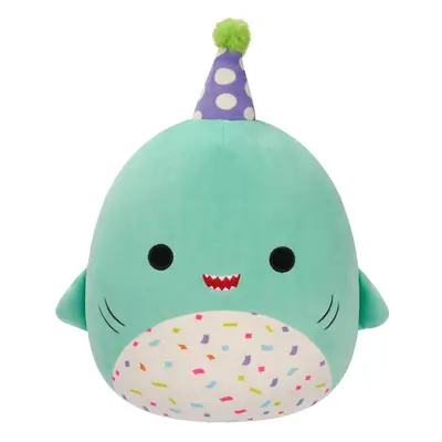 Squishmallows Original 12-Inch Sharon Teal Shark with Party Hat Confetti Belly - Official Jazwar