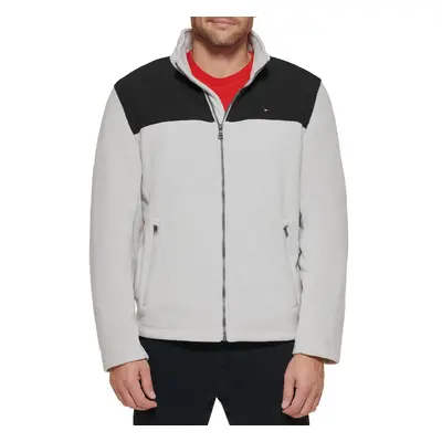 Tommy Hilfiger Men's Classic Zip Front Polar Fleece Jacket Black/Whit