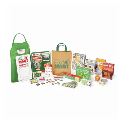 Melissa & Doug Fresh Mart Grocery Store Play Food and Role Play Companion Set - Kids Pretend Gro