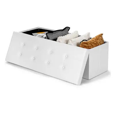 Foldable Storage Ottoman Bench Large Storage Chest with Divider