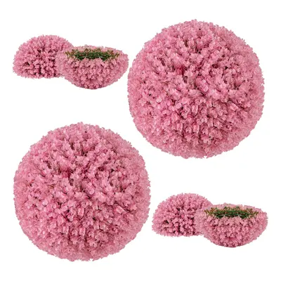 2PCS Artificial Plant Topiary Balls 44CM Faux Pink Eucalyptus Decorative Balls