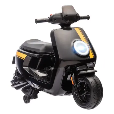 AIYAPLAY 6V Kids Electric Motorbike with Headlights, Music, Black