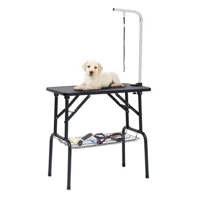 Adjustable Dog Grooming Table with Loop and Basket