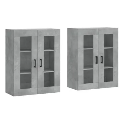 vidaXL Wall Mounted Cabinets Wall Cupboard2 pcs Concrete Grey Engineered Wood