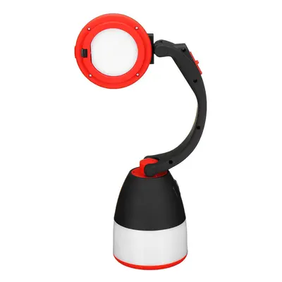 (Red) 3-in-1 Flashlight 5W Desk Lamp Adjustable Reading Light Modes USB Rechargeable Camping Lig