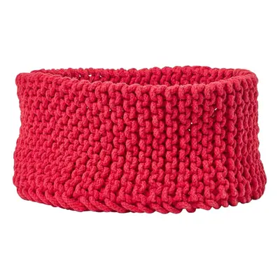 (Red) Cotton Knitted Round Storage Basket, x cm