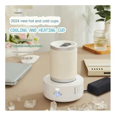 (AU, Digital display cold and warm cup - cream white) Summer New Quick Cooling Cup Heating Cup P