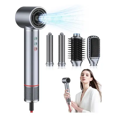 (Blue) RPM High Speed Air Styling Drying System, Hot Air Brush Wrap Air Curling Wand Round Brush