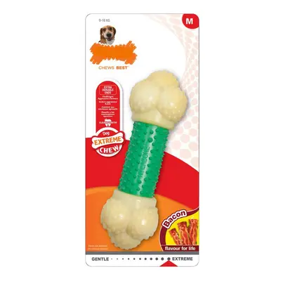 Nylabone Double Action Power Chew Durable Dog Toy Bacon Flavor Small/Regular - Up to lbs.