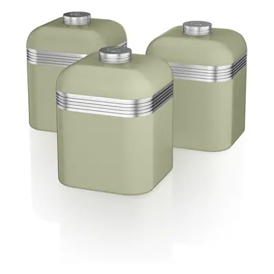 Swan SWKA1020GN Set of Retro Storage Canisters, Green