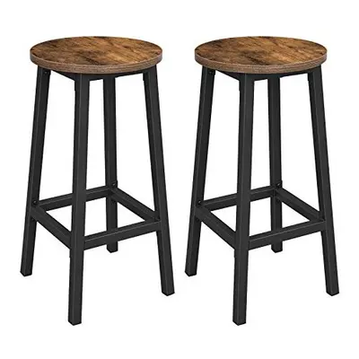 VASAGLE Set of Bar Stools, Tall Kitchen Stools, Sturdy Steel Frame, cm Tall, Easy Assembly, Indu