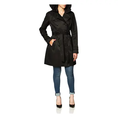 GUESS Women's Double Breasted Trenchcoat Black Large