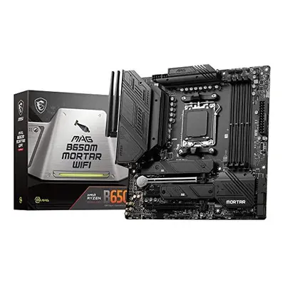 MSI MAG B650M MORTAR WIFI Motherboard, Micro-ATX - Supports AMD Ryzen Series Processors, AM5-12 