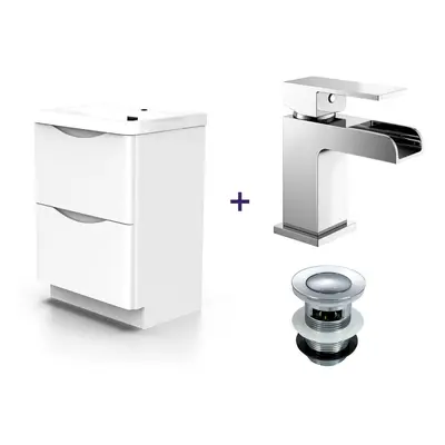 Nes Home Basin Vanity Unit Tap and Waste Set