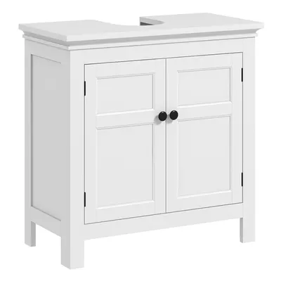 HOMCOM 2-Tier Bathroom Sink Cabinet, Freestanding Storage Cabinet, White