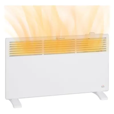 HOMCOM 1500W Panel Heater, Low Energy Electric Heater for Home, White