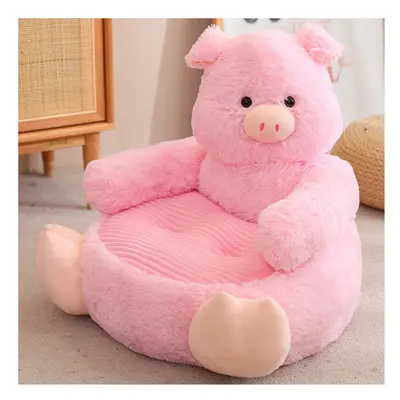 (Pig) Cartoon Elephant Rabbit Monkey Pet Sofa Toy Pink Pig Lazy Child Small Sofa Chair