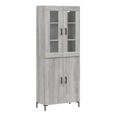 (grey sonoma, doors) vidaXL Highboard Sideboard Tall Storage Cabinet Side Cabinet Engineered Woo