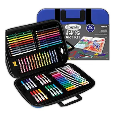 Crayola Coloring and Sketching Set, 70pcs + Sketch Book, Gift for Kids, 8, 9, 10