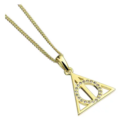 Deathly Hallows Gold Plated Sterling Silver Necklace with Swarovski Crystals