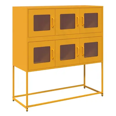 (mustard yellow) vidaXL Sideboard White 100.5x39x107 cm Cold-rolled Steel storage cabinet